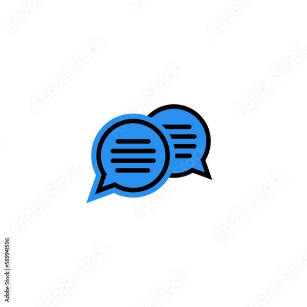 Fototapeta Communication chat speech bubble with background and outlines