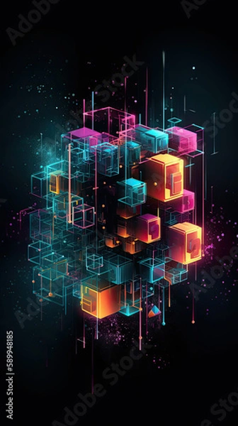 Obraz A dynamic abstract background featuring interlocking