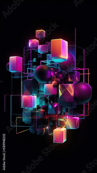 Obraz A dynamic abstract background featuring interlocking