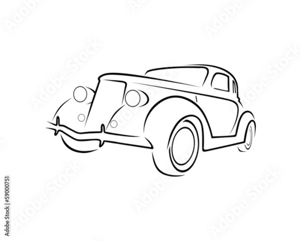 Fototapeta Old car vector