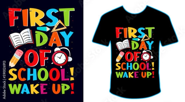 Fototapeta 100 Magical Days Of School, Happy back to school day shirt print template, typography design for kindergarten pre-k preschool, last and first day of school, 100 days of school shirt
