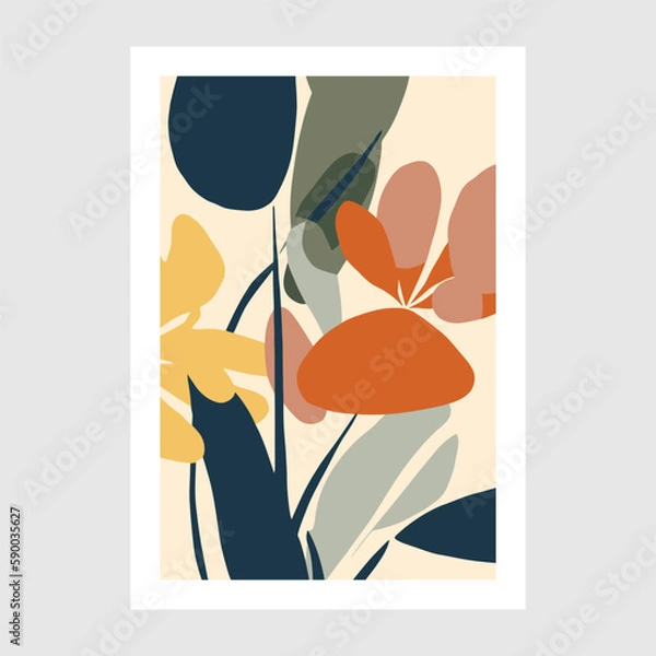 Fototapeta Abstract floral background. Vector illustration. Design for poster, card, invitation, brochure.