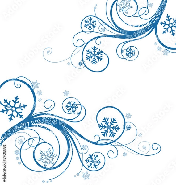Obraz winter floral background with snowflakes
