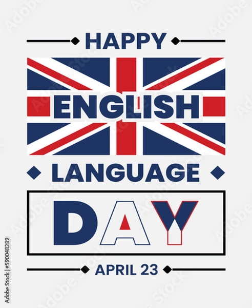 Fototapeta Happy English language day t-shirt for print ready