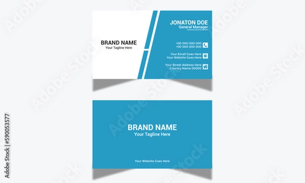 Fototapeta Modern Corporate and Creative Business Card Design Template Double-sided -Horizontal Name Card Simple and Clean Visiting  Card Vector illustration Colorful Business Card
