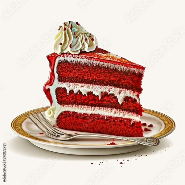 Fototapeta red velvet cake. Generative AI,