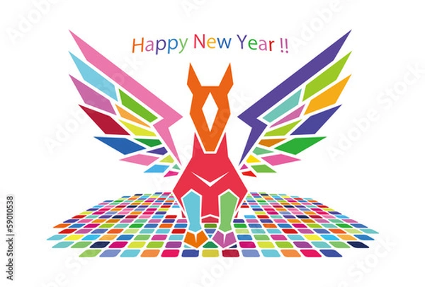 Obraz カラフルなペガサスの年賀状