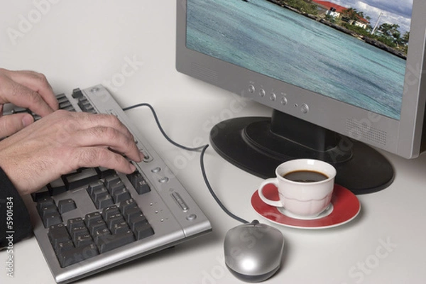 Fototapeta knife, fork and computer parts