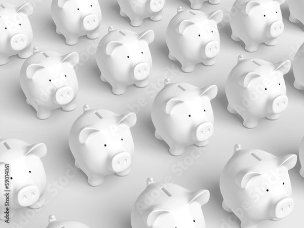 Obraz Skarbonka - biała kratka