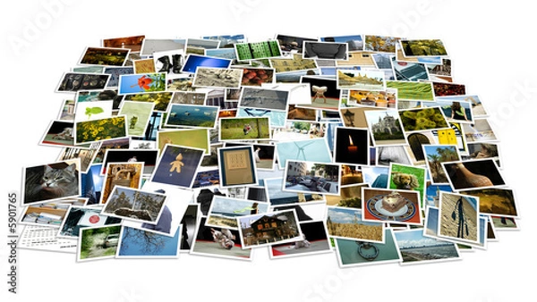 Fototapeta Stos zdjęć odizolowanych od tła