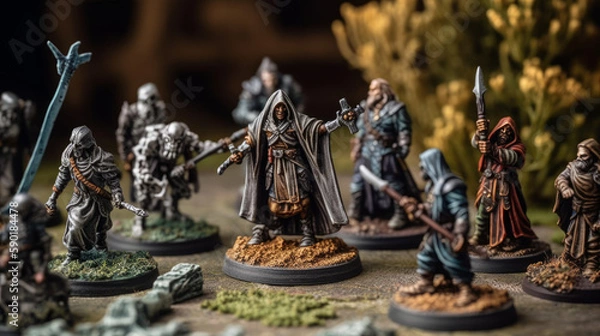 Obraz Dungeons and dragons miniature battle, generative ai