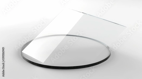 Fototapeta Ground glass shield with white background, generative ai