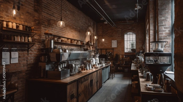 Obraz Coffee house, Tearoom. Created using generative AI.