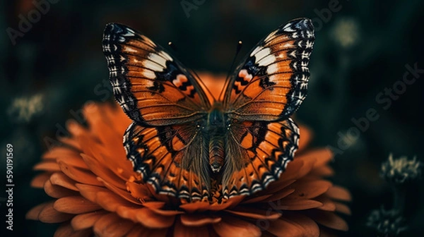 Obraz Monarch butterfly on a flower. Created using generative AI.