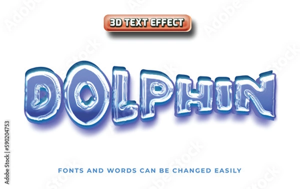 Fototapeta Dolphin 3d editable text effect style