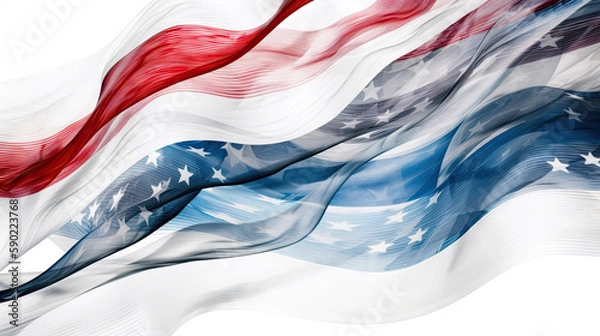 Obraz American flag on a white background created with AI