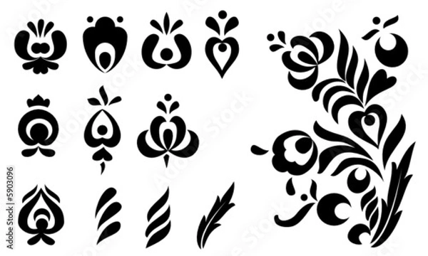 Obraz ornamental design elements set