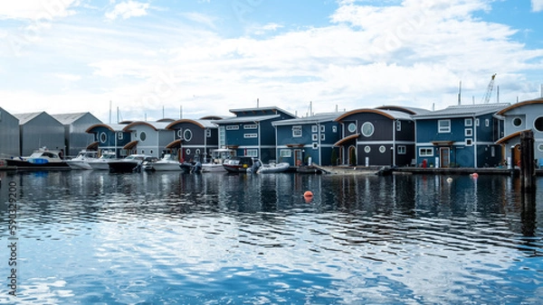 Obraz floating houses village on a bay