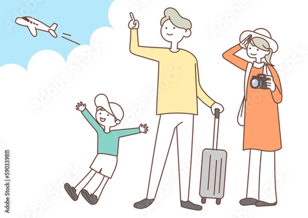 Fototapeta 旅行に出かけるカップル