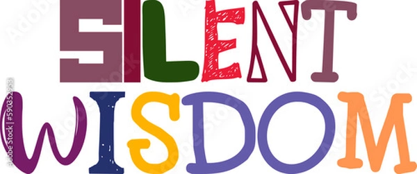 Fototapeta Silent Wisdom Calligraphy Illustration for Newsletter, Poster, Infographic, Decal