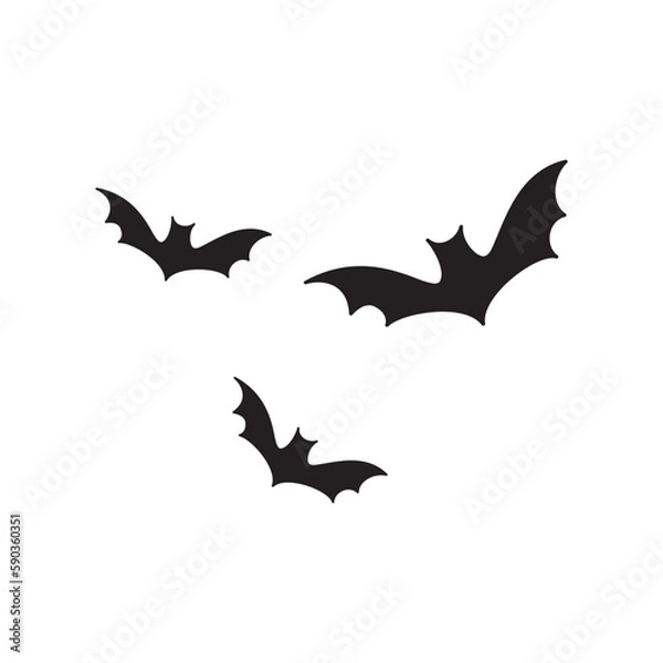 Fototapeta bat icons vector, white background 