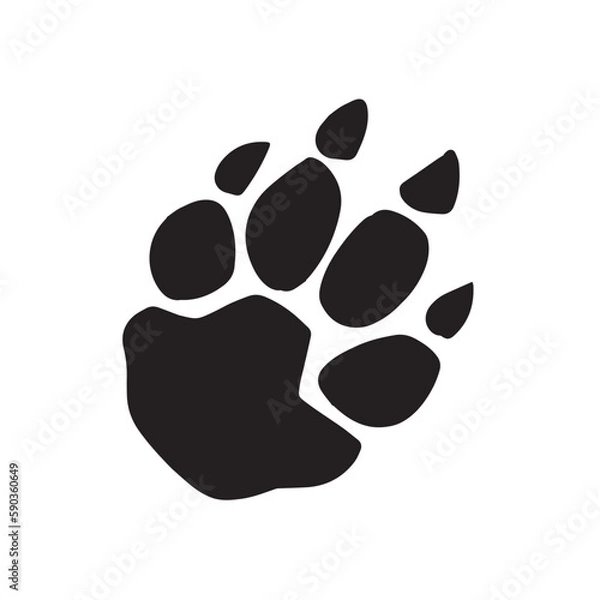 Fototapeta Panthers Paw Vector, Icon, White Background 