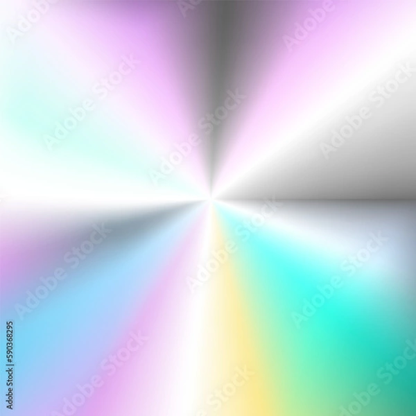 Fototapeta Vector abstract holographic background 80s - 90s, trendy colorful texture in pastel neon color design. Irridescent book covers, book, printing, gift card, fashion.