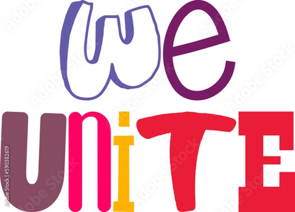 Fototapeta We Unite Typography Illustration for Icon, Logo, Newsletter, Brochure