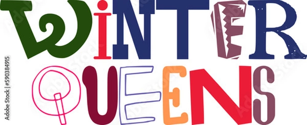 Fototapeta Winter Queens Calligraphy Illustration for Label, Banner, Postcard , Packaging