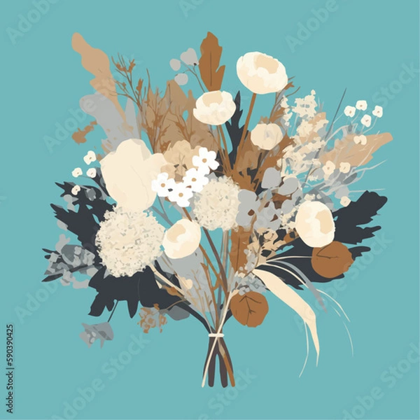Obraz ドライフラワーのブーケのベクター素材