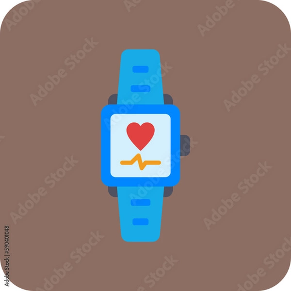 Fototapeta Smartwatch Multicolor Round Corner Flat Icon