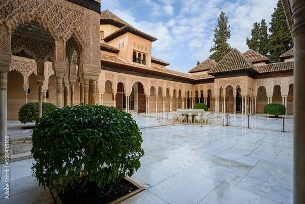 Fototapeta Court of the Lions Nasrid Palaces of Alhambra palace complex, Granada, Spain