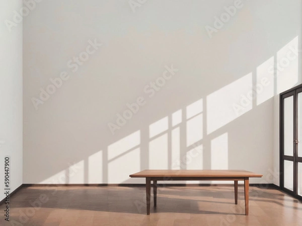 Fototapeta Empty top wooden shelves and wall background.