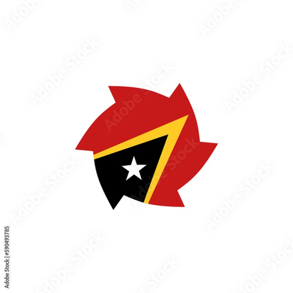 Fototapeta East Timor flag icon, illustration of national flag design with elegance concept