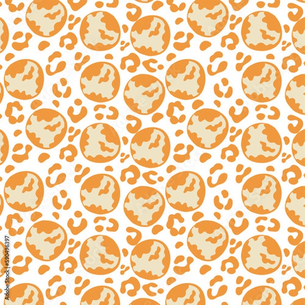 Fototapeta Seamless pattern with earth and leopard skin vector