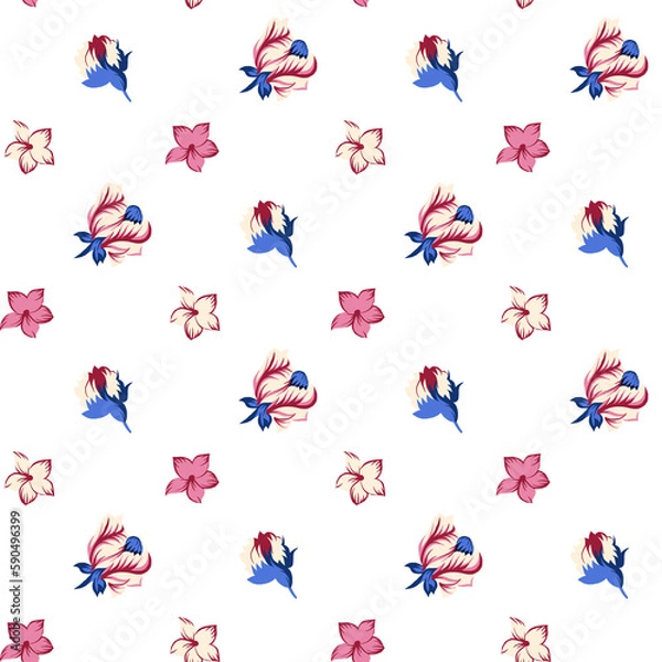 Fototapeta Textile and digital seamless pattern design 