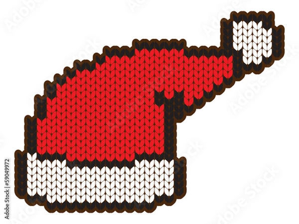 Obraz knitting wool santa hat