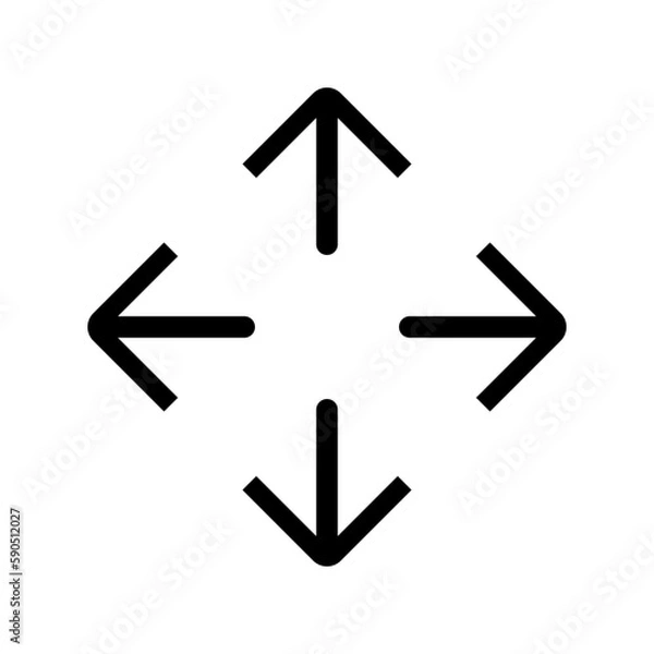 Fototapeta Full screen icon. Arrow mark icon. Vector isolated on white background.