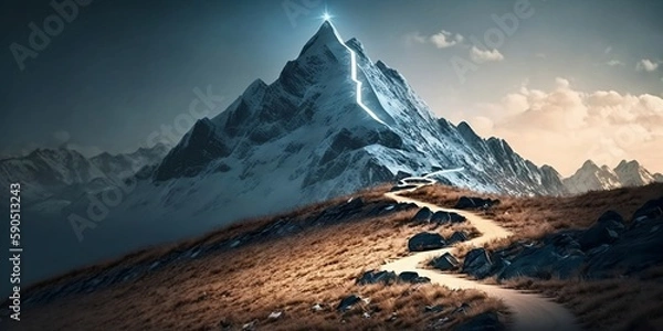 Fototapeta Path to mountain top. Generative AI