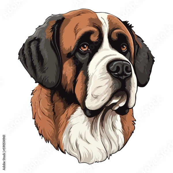 Obraz St. Bernard Dog Flat Icon Isolated On White Background