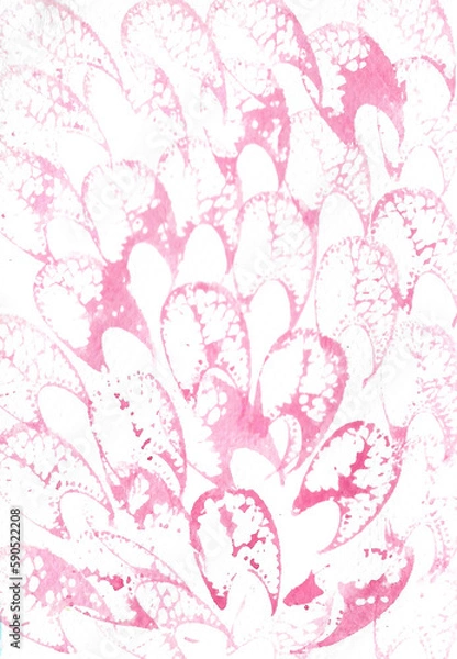 Fototapeta Pink watercolor painting abstract background or pink abstract watercolor texture backdrop on paper. Hand painted texture style. vertical.