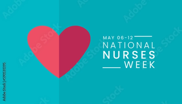 Fototapeta National Nurses Week is observed in United states form 6th to 12th May of each year, National Nurses week banner poster background template vector illustration.