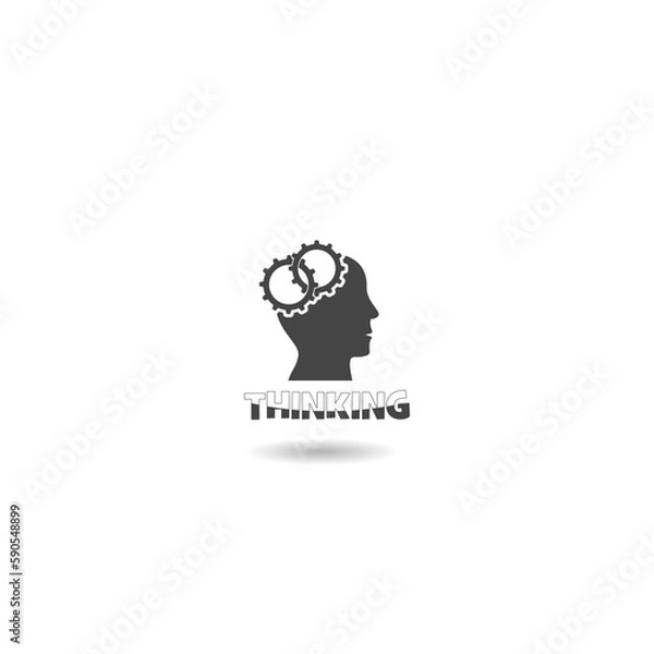 Fototapeta Thinking head icon with shadow