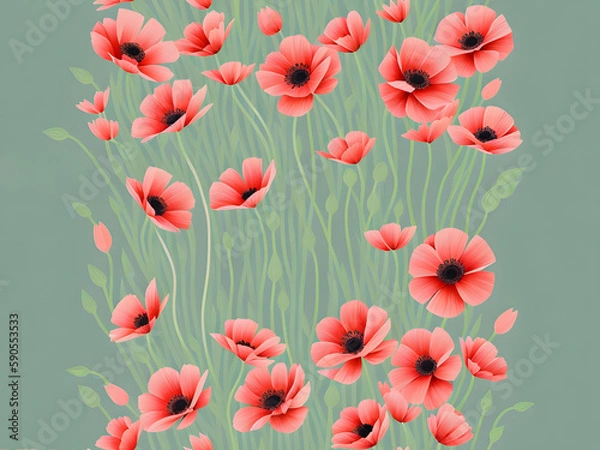 Obraz Seamless poppy pattern