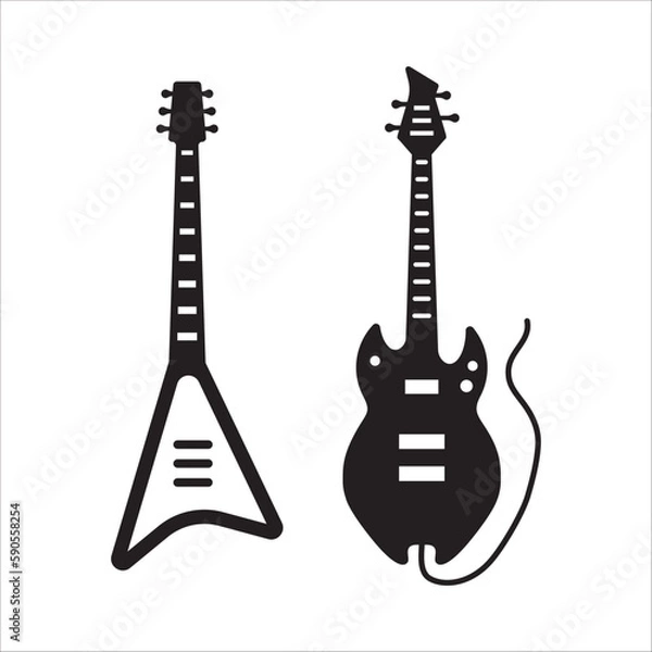 Fototapeta Guitar vector icon. Classic guitar flat sign design illustration. Guitar symbol pictogram. UX UI icon