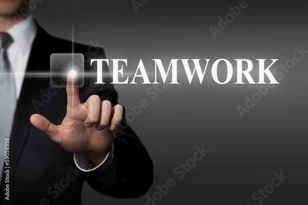 Fototapeta touchscreen - teamwork