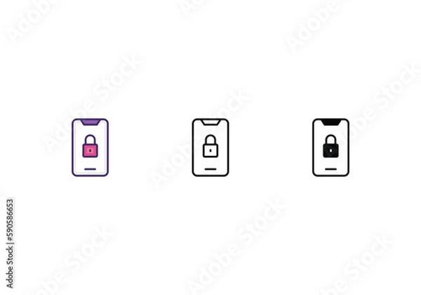 Fototapeta Mobile Security icon vector stock.