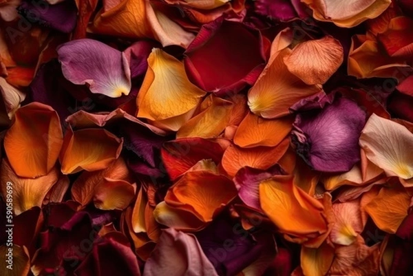 Fototapeta close-up view of a vibrant bouquet of flowers. Generative AI