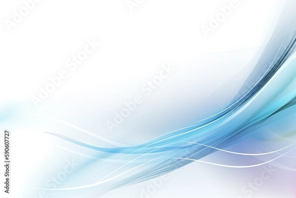 Fototapeta Abstract blue wave background. AI generated art illustration.