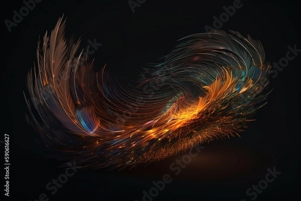 Obraz As a phoenix feather, realistic, Generative AI